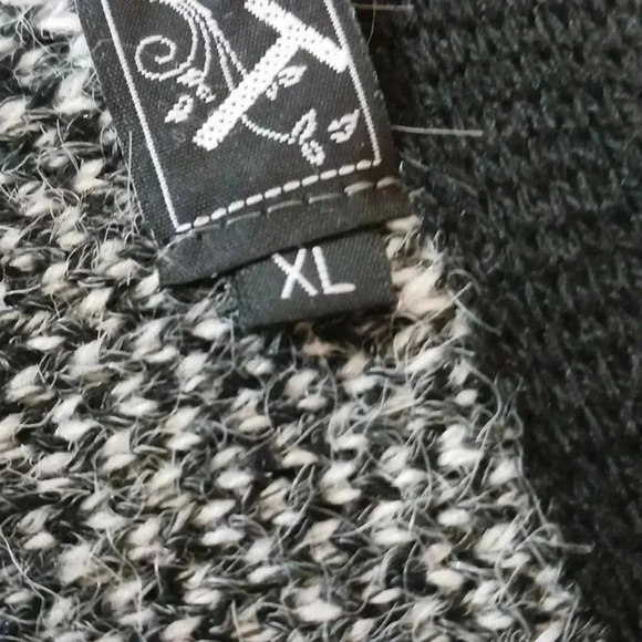 Irish gray and white plaid sweater coat XL - Picture 3 of 6